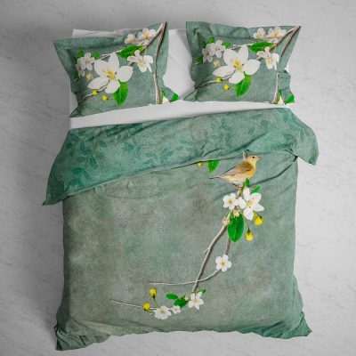 Heckett Lane Dekbedovertrek Katoen Twill Bliss - emerald green 240x200/220