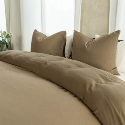 KAYORI INE KHAKI 140X200/220CM LINNEN/KATOEN BLEND