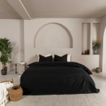 KAYORI KISO ZWART 140X200/220CM TENCEL/KATOEN BLEND